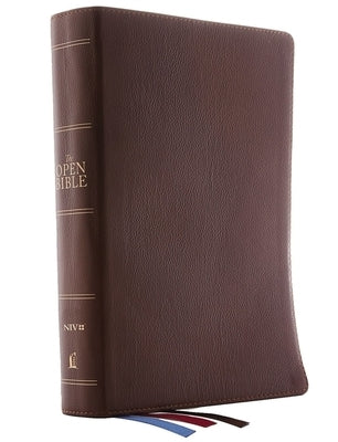 The Niv, Open Bible, Genuine Leather, Brown, Red Letter Edition, Comfort Print: Complete Reference System by Thomas Nelson
