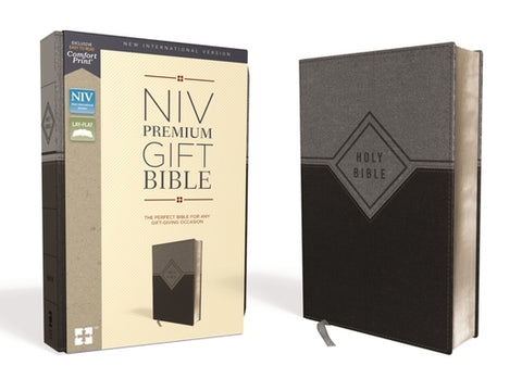 Niv, Premium Gift Bible, Leathersoft, Black/Gray, Red Letter Edition, Comfort Print by Zondervan