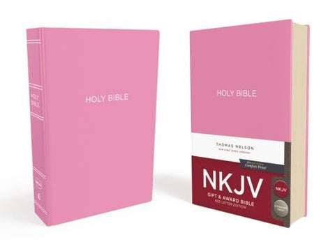 NKJV, Gift and Award Bible, Leather-Look, Pink, Red Letter Edition by Thomas Nelson