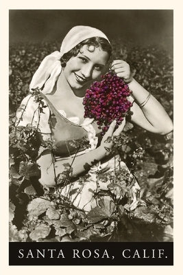 Vintage Journal Santa Rosa, California, Woman with Grapes by Found Image Press