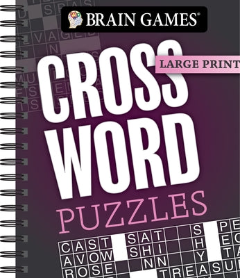 Brain Games - Large Print: Crossword Puzzles (Dark Gray) by Publications International Ltd