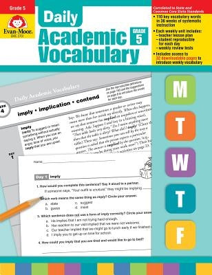 Daily Academic Vocabulary Grade 5 [With Transparencies] by Evan-Moor Educational Publishers