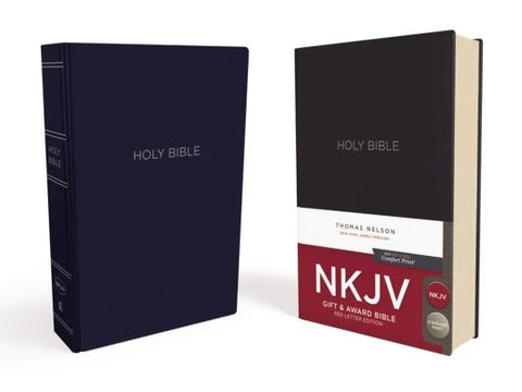 NKJV, Gift and Award Bible, Leather-Look, Blue, Red Letter Edition by Thomas Nelson