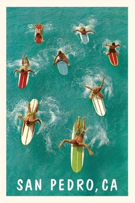 Vintage Journal San Pedro, Aerial View of Surfers by Found Image Press