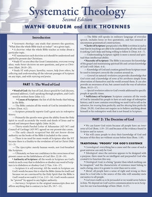 Systematic Theology Laminated Sheet by Grudem, Wayne A.