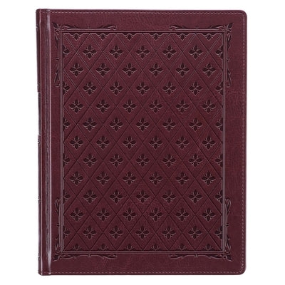 KJV Large Print Note-Taking Bible Burgandy Faux Leather by 