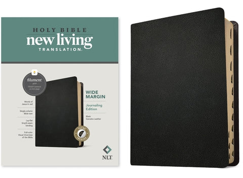 NLT Wide Margin Bible, Filament Enabled Edition (Red Letter, Genuine Leather, Black, Indexed) by Tyndale