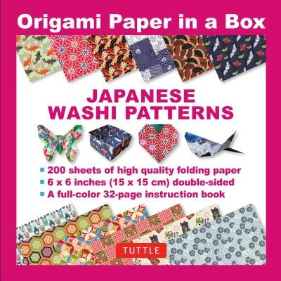 Origami Paper in a Box - Japanese Washi Patterns: 200 Sheets of Tuttle Origami Paper: 6x6 Inch High-Quality Origami Paper Printed with 12 Different Pa by Tuttle Publishing