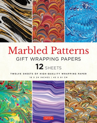 Marbled Patterns Gift Wrapping Papers - 12 Sheets: 18 X 24 Inch (45 X 61 CM) High-Quality Wrapping Paper by Tuttle Studio