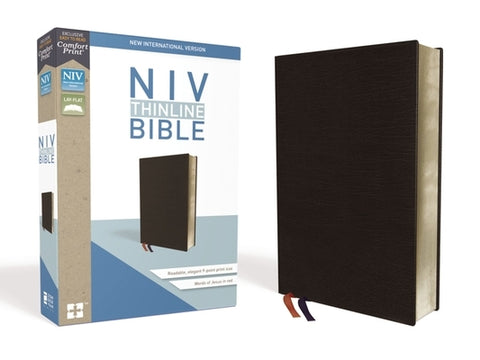 NIV, Thinline Bible, Bonded Leather, Black, Red Letter Edition by Zondervan