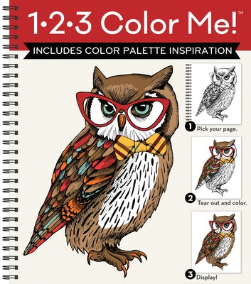 1-2-3 Color Me! (Adult Coloring Book with a Variety of Images - Owl Cover) by New Seasons