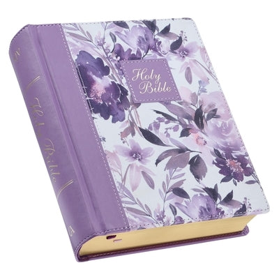 KJV Note-Taking Bible Printed Purple Floral Faux Leather by 
