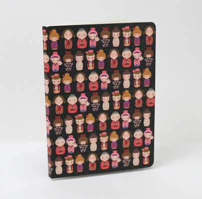 Cute Kokeshi Dolls Lined Paperback Journal: Blank Notebook with Pocket by Tuttle Studio