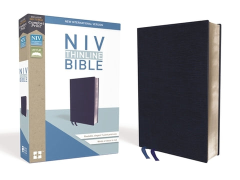 NIV, Thinline Bible, Bonded Leather, Navy, Red Letter Edition by Zondervan