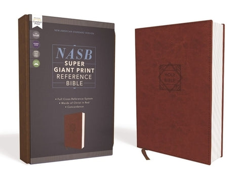 Nasb, Super Giant Print Reference Bible, Leathersoft, Brown, Red Letter Edition, 1995 Text, Comfort Print by Zondervan