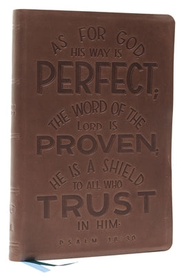 Nkjv, Thinline Bible, Verse Art Cover Collection, Genuine Leather, Brown, Thumb Indexed, Red Letter, Comfort Print: Holy Bible, New King James Version by Thomas Nelson