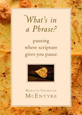 What's in a Phrase?: Pausing Where Scripture Gives You Pause by McEntyre, Marilyn Chandler