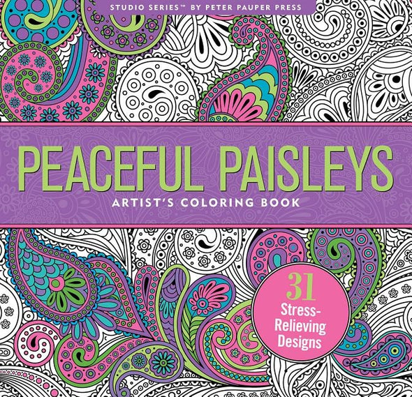 Peaceful Paisleys Adult Coloring Book (31 Stress-Relieving Designs) by Peter Pauper Press Inc