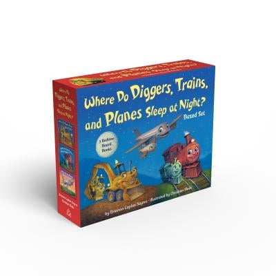 Where Do Diggers, Trains, and Planes Sleep at Night? Board Book Boxed Set by Sayres, Brianna Caplan