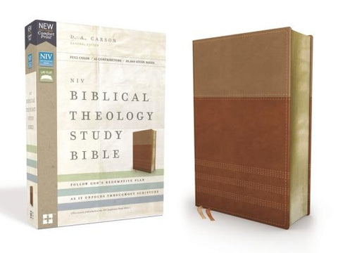 NIV, Biblical Theology Study Bible, Imitation Leather, Tan/Brown, Comfort Print: Follow God's Redemptive Plan as It Unfolds Throughout Scripture by Carson, D. A.