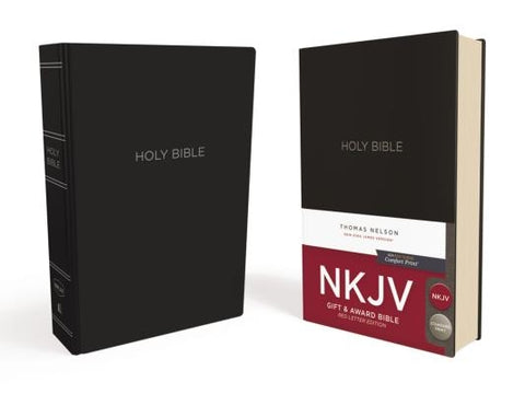 NKJV, Gift and Award Bible, Leather-Look, Black, Red Letter Edition by Thomas Nelson