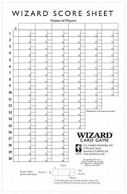 Wizard(r) Oversized Scorepads by U S Games Systems