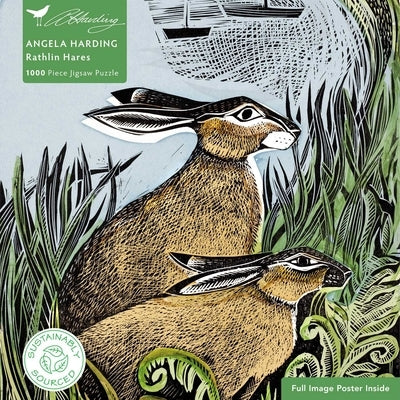 Adult Sustainable Jigsaw Puzzle Angela Harding: Rathlin Hares: 1000-Pieces. Ethical, Sustainable, Earth-Friendly by Flame Tree Studio