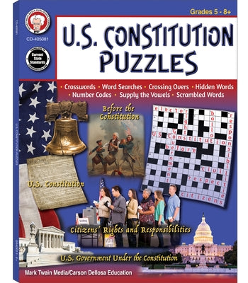 U.S. Constitution Puzzles Workbook, Grades 5 - 12 by Cheyney, Jeanne