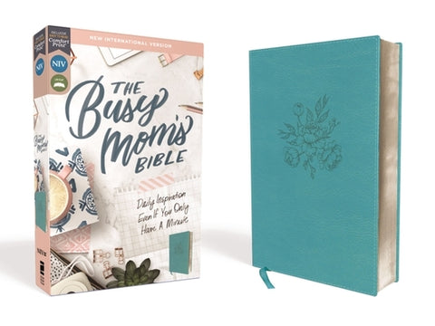 Niv, Busy Mom's Bible, Leathersoft, Teal, Red Letter Edition, Comfort Print: Daily Inspiration Even If You Only Have One Minute by Zondervan