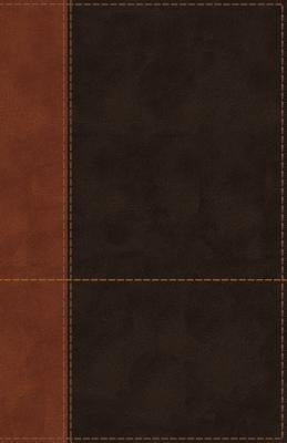 NIV, Personal Size Reference Bible, Large Print, Imitation Leather, Brown, Indexed, Red Letter Edition, Comfort Print by Zondervan