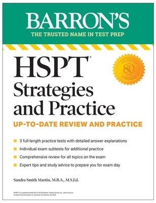 HSPT Strategies and Practice, Second Edition: 3 Practice Tests + Comprehensive Review + Practice + Strategies by Martin, Sandra