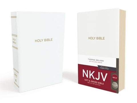 NKJV, Gift and Award Bible, Leather-Look, White, Red Letter Edition by Thomas Nelson
