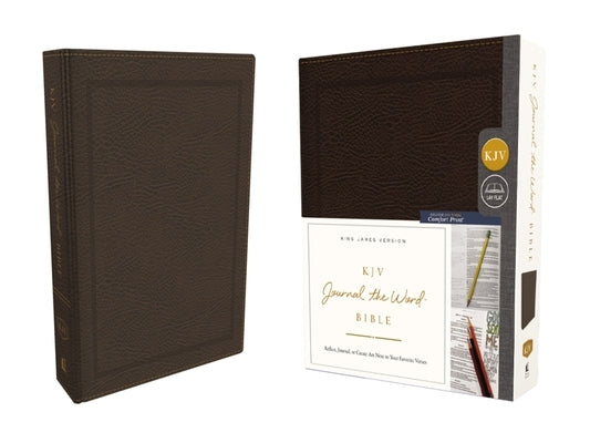 KJV, Journal the Word Bible, Bonded Leather, Brown, Red Letter Edition, Comfort Print: Reflect, Journal, or Create Art Next to Your Favorite Verses by Thomas Nelson