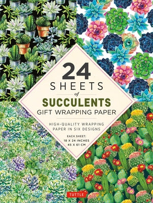 Succulents Gift Wrapping Paper - 24 Sheets: High-Quality 18 X 24 (45 X 61 CM) Wrapping Paper by Tuttle Publishing