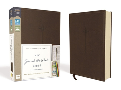 NIV, Journal the Word Bible, Imitation Leather, Brown, Red Letter Edition, Comfort Print: Reflect, Take Notes, or Create Art Next to Your Favorite Ver by Zondervan