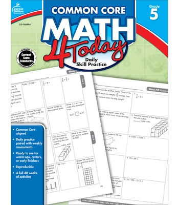 Common Core Math 4 Today, Grade 5 by McCarthy, Erin