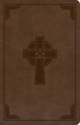 CSB Large Print Personal Size Reference Bible, Brown Celtic Cross Leathertouch by Csb Bibles by Holman